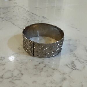 Coach Silver Textured Bangle